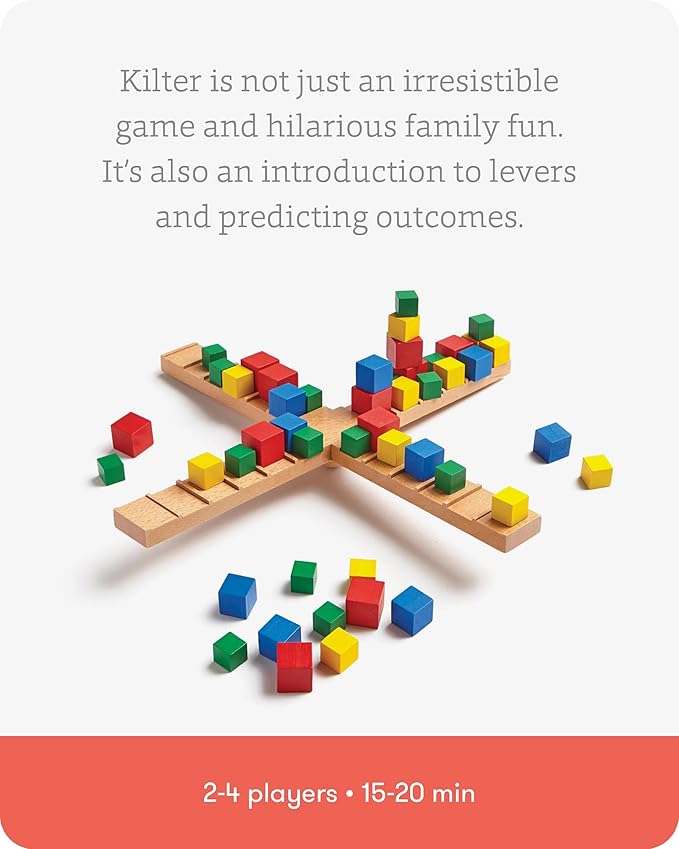 SimplyFun Kilter - The Educational Game of Levers & Motion - Irresistible Game & Hilarious Family Fun with an Introduction to Physics & Predicting Outcomes - Kids Game - 2 to 4 Players - Ages 8 & Up