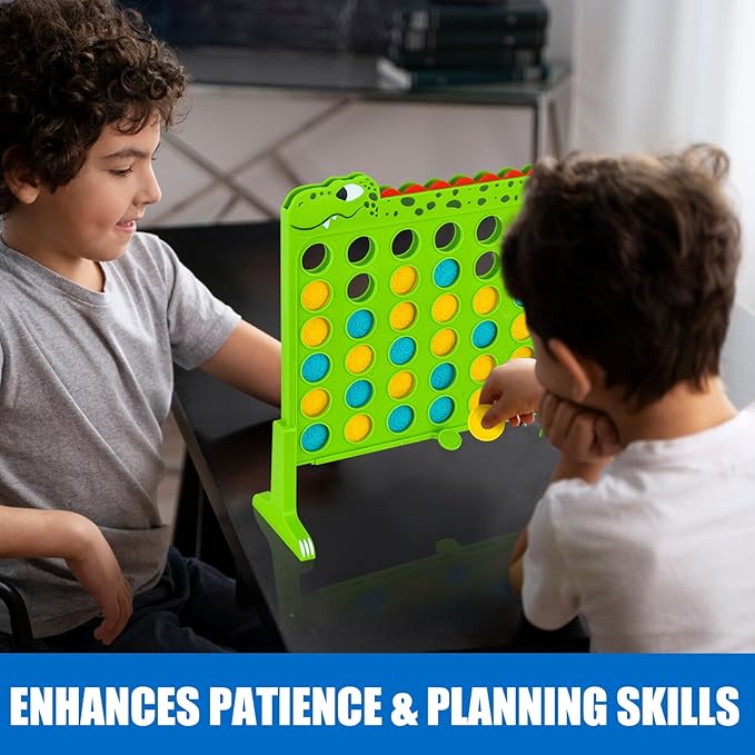 Aywewii Dinosaur Toys 4-in-a-Row Connect Games 1.1 FT Large Size Strategy Board Games Portable Collapsible Trave Games Toddler Gifts for Boys Girls Family Games for Kids and Adults Ages 3+