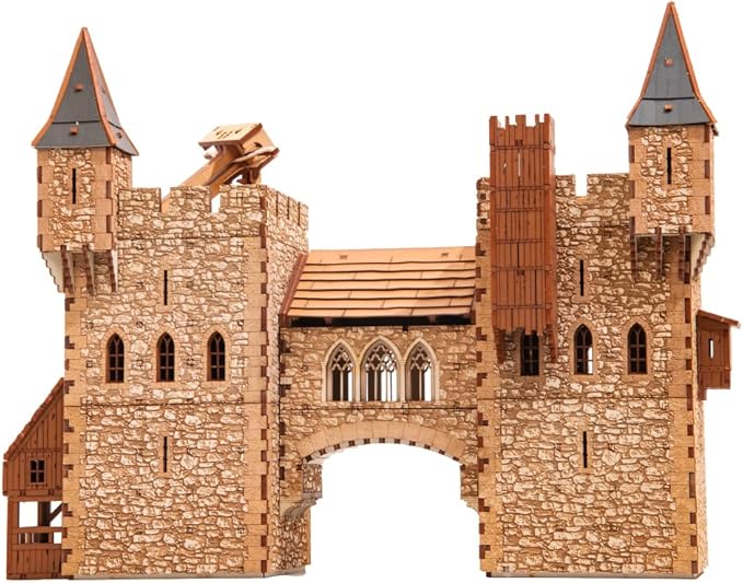 I BUILT IT Rook P Castle Tower - 3D Wooden Puzzle - DIY 28mm Scale Model Building Kit - Educational Toy - Creative Gift - Tabletop Miniature Terrain Kit