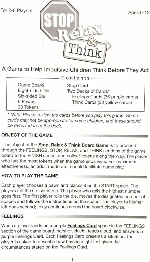 Stop, Relax & Think: A Game to Help Impulsive Children Think Before They Act