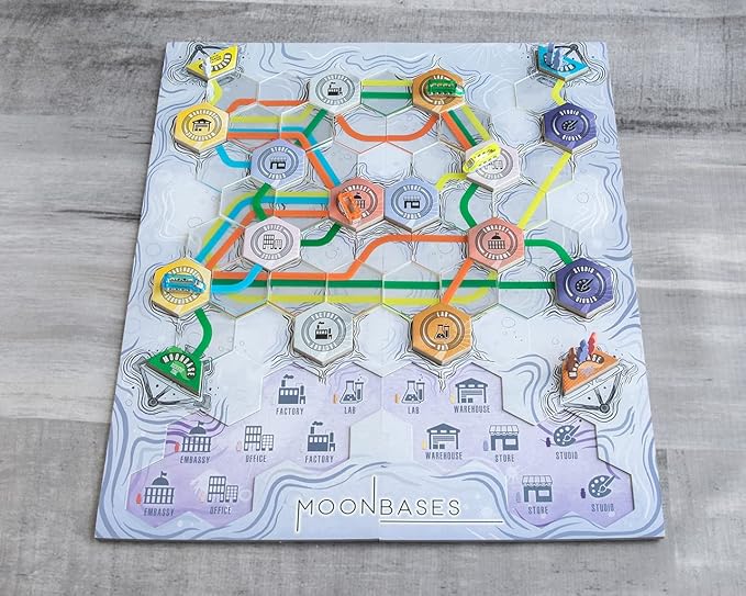 Maglev Maps Board Game, Strategy Board Game for Adults and Family, Tile Laying, Engine Building, Fun Pick Up and Deliver Gameplay, Futuristic Theme