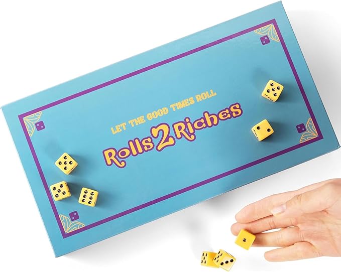 Award-Winning Family Dice Game – Rolls 2 Riches | Fun & Fast-Paced Game for Kids, Teens & Adults | Perfect for Game Night, Travel, Parties, Dates & Camping | ADHD-Friendly Activity