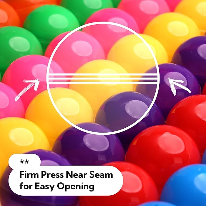 Vending Machine Capsules - 3" PINK Empty Plastic Capsules - 14 Pcs Toy Capsule - Pink Round Large Easter Eggs - Bath Bombs Molds - Party Favors DIY Craft Supplies