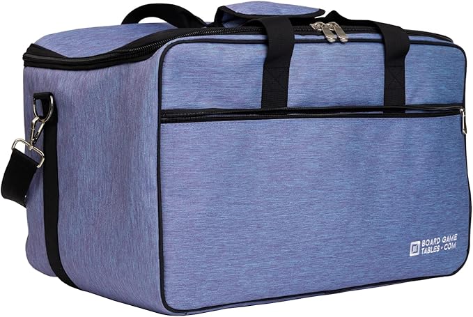 Board Game Bag - Fits 7 Standard Boxes - Carry With Backpack/Shoulder Strap/Luggage Slip - Padded For Protection - Duffle Bag For Travel Or Game Night - Pocket For DND Accessories (Amethyst Purple)