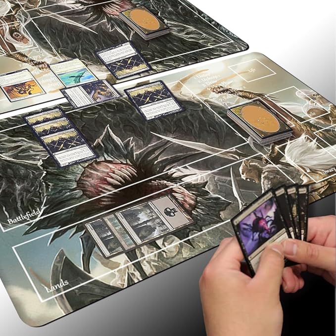 Board Game MTG Playmat Games Size 60X35 cm CCG Compatible for TCG RPG CCG Play mats (Mirrodin-Beseiged-Wurm-Zone)