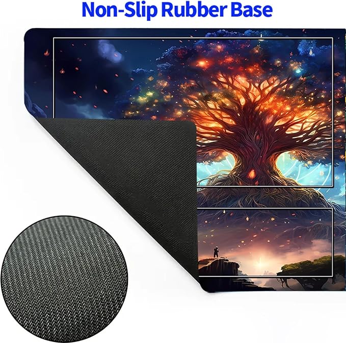 MTG Playmat, Game Play Mat for MTG TCG 24 x 14 inches Trading Card Inked Game Playmats with Storage Bag Smooth Rubber Surface Battle Game