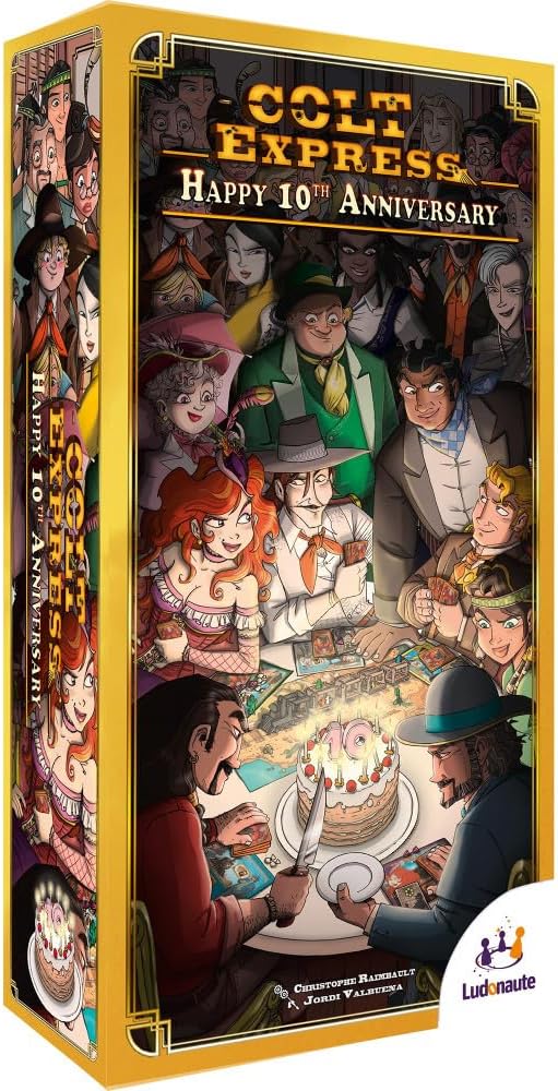 Colt Express: Happy 10th Anniversary Promo Box - Expansion, Upgraded Components, Family Strategy Board Game, Ages 10+, 2-6 Players, 40 Min