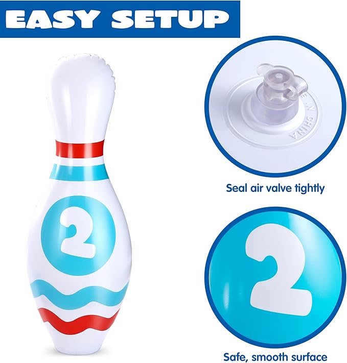 JOYIN Giant Inflatable Bowling Set for Kids and Adults, Christmas Birthday Party Games, Kids Education Motor Skills Toys