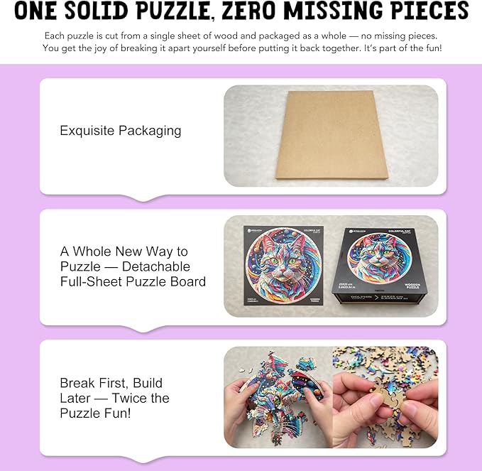 Wooden Puzzle for Adults โ Unique Lotus-Shaped, Flower Design Brain Teaser for Kid & Teen, 210 Pieces, 10"x10", Ships as Whole Puzzle Board (No Loose Pieces), Gift-Ready Box, Fun Family Game,