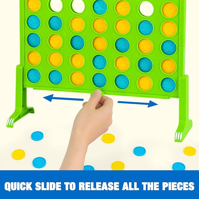 Aywewii Dinosaur Toys 4-in-a-Row Connect Games 1.1 FT Large Size Strategy Board Games Portable Collapsible Trave Games Toddler Gifts for Boys Girls Family Games for Kids and Adults Ages 3+