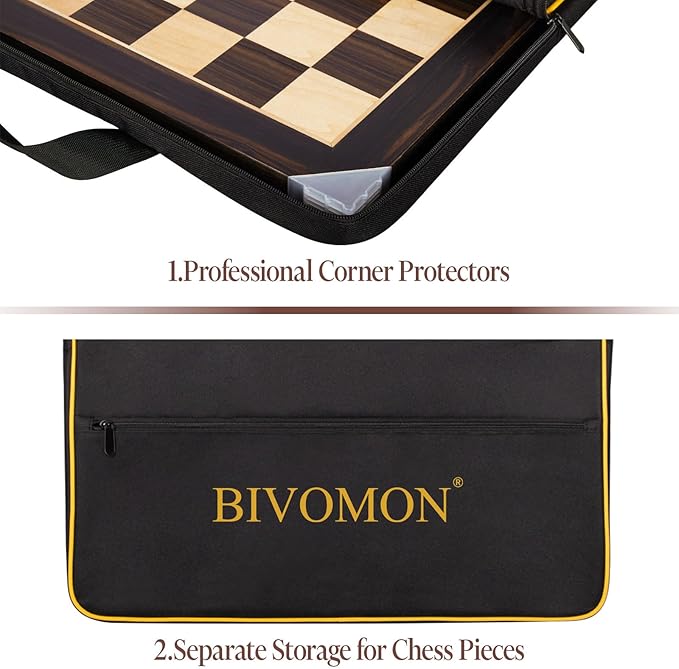 21.25’’ Wooden Chess Board Professional Tournament Chess Board with 2.0" Squares Large Chess Family Outdoor Board Games (Chess Board Only)