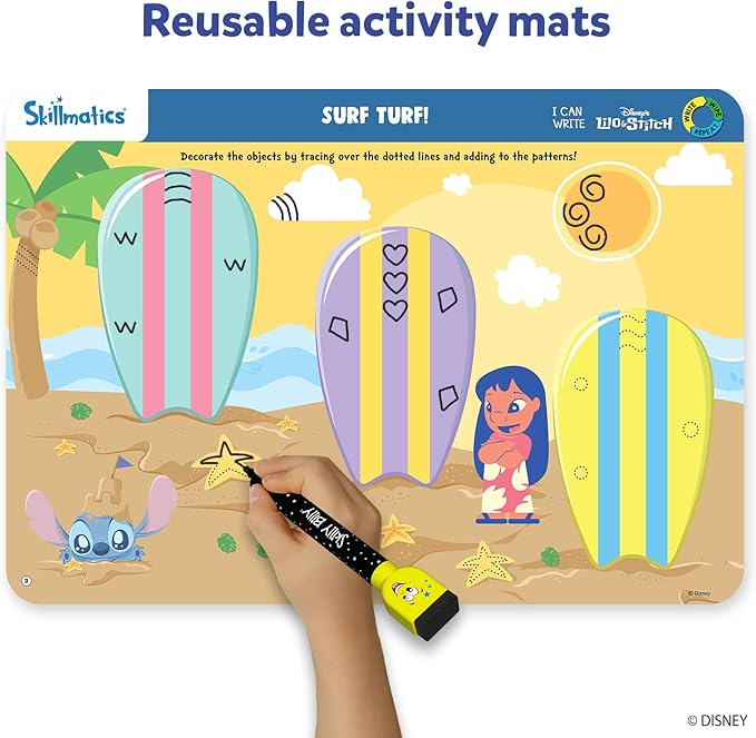 Skillmatics I Can Write Disney's Lilo & Stitch - Reusable Preschool Learning Activities, Educational Toy and Game, Back to School Supplies, Gifts for Students, Kids, Toddlers Ages 3, 4, 5, 6