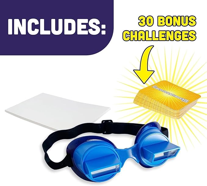 Vango The UpsideDownChallenge Game for Family & Kids - Fun Challenges with Upside Down Goggles - Hilarious for Game Night & Parties - 2-6 Players, Ages 8+ (Bonus Edition)