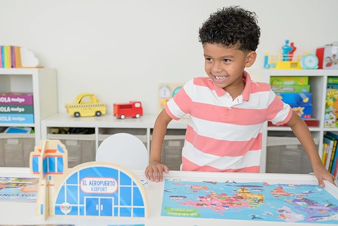 Hello, Airport! - ¡Hola, Aeropuerto! | Includes Bilingual Book, Cards, Dry Erase Activity Book, Marker, and More | Interactive Learning Activities Spanish and English Educational Resources For Kids 3+