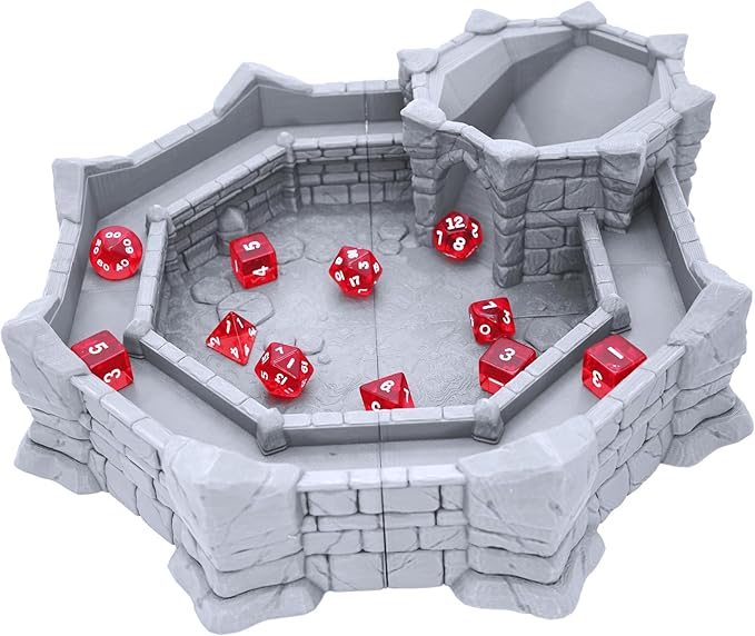 EnderToys Dice Arena by Makers Anvil, 3D Printed Tabletop RPG Scenery and Wargame Terrain 28mm Miniatures