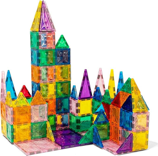 Magnetic Building Tiles 100 PCS Magnets Stacking Kids Toys STEM Sensory Games Educational Construction Toys Christmas Toy Gift for Boys and Girls 3 Year Old Up (Small)