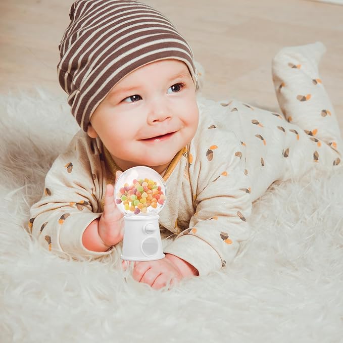 Garneck 48 Pcs Mini Machine Cute Gumball Machine Kids Party Toys Jelly Candy Arcade Game Machine Mini Candy Dispenser Valentine Candy for Snack Child Plastic Personality White, Whitex4pcs, 12RF23152R