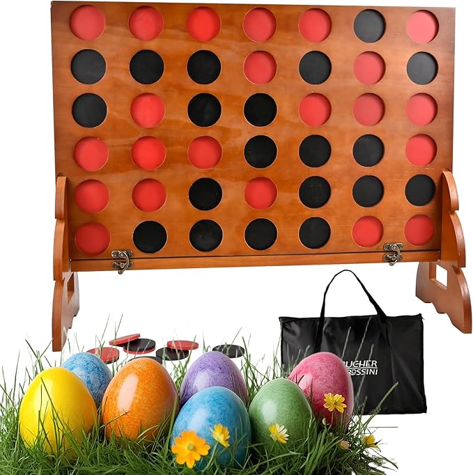 Large Connect Four Game Outdoor - Classic Yard Connect-Four Outdoor Games Jumbo for Kids and Adults, Tic Tac Toe Game for Yard and Giant Connect4