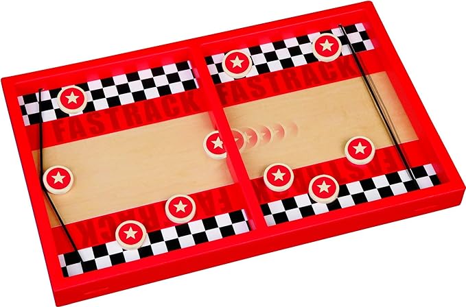Tabletop Air Hockey Game, Kids Teens Family Adult Party Game Nights, The Original Wooden 2-Player Disc Slinging Game, Fastrack by Blue Orange Games