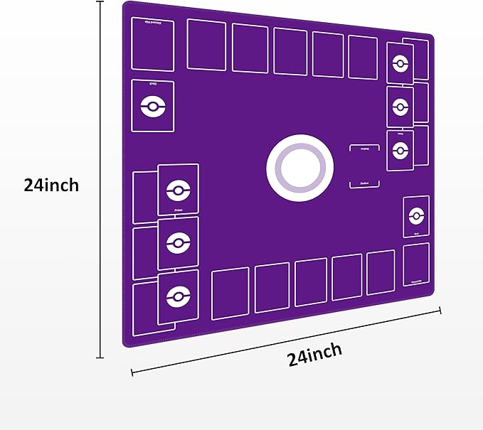 Playmat for Trading Card Game – 2-Player Trainer Mat with Damage Counters and Professional Storage Bag (Purple, Large)