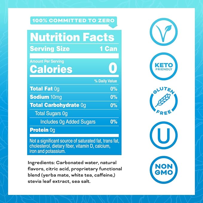 Yerbaé Energy Beverage - Iced Triple Berry, 0 Sugar, 0 Calories, 0 Carbs, Energized by Yerba Mate. Yerbae is a Plant-Based, Healthy Alternative to Sugary Energy Drinks, 16oz cans (12 Pack)