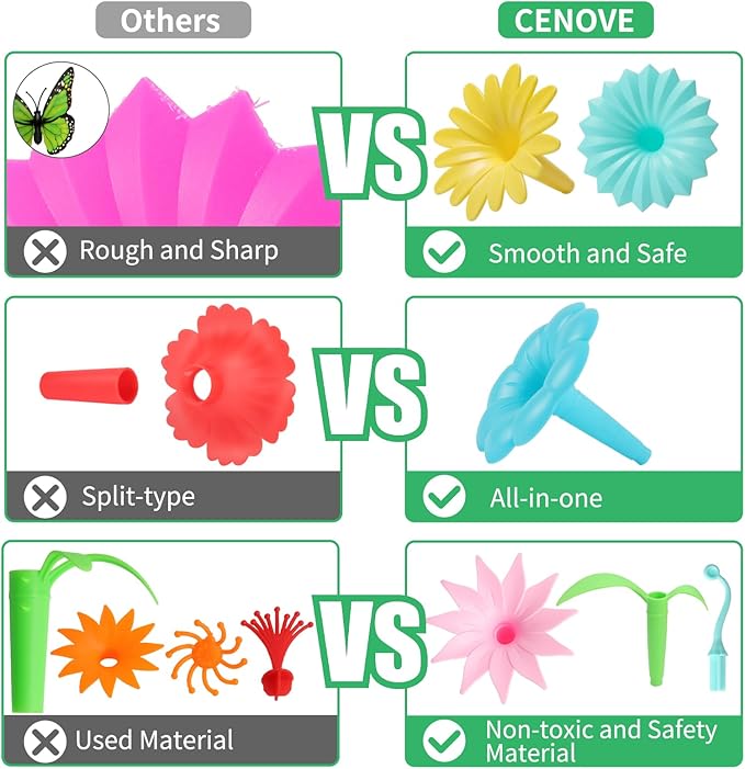 CENOVE Toddler Toys for 3 4 5 6 Years Old Boys Girls,Upgrade DIY Building Blocks Stacking,STEM Educational Kids Toys Brain Development Preschool Kindergarten Arts and Crafts Toy with Storage Box