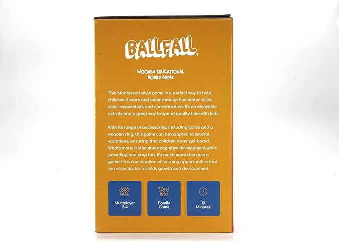 Nene Toys BALLFALL Jumbo โ Montessori Wooden Board Game for Kids 3 4 5 6 Years โ Colorful Sticks, Dice & Cards โ Fine Motor Skills Toy, Math & Counting Game โ Educational Gift for Boys Girls Ages 3-9