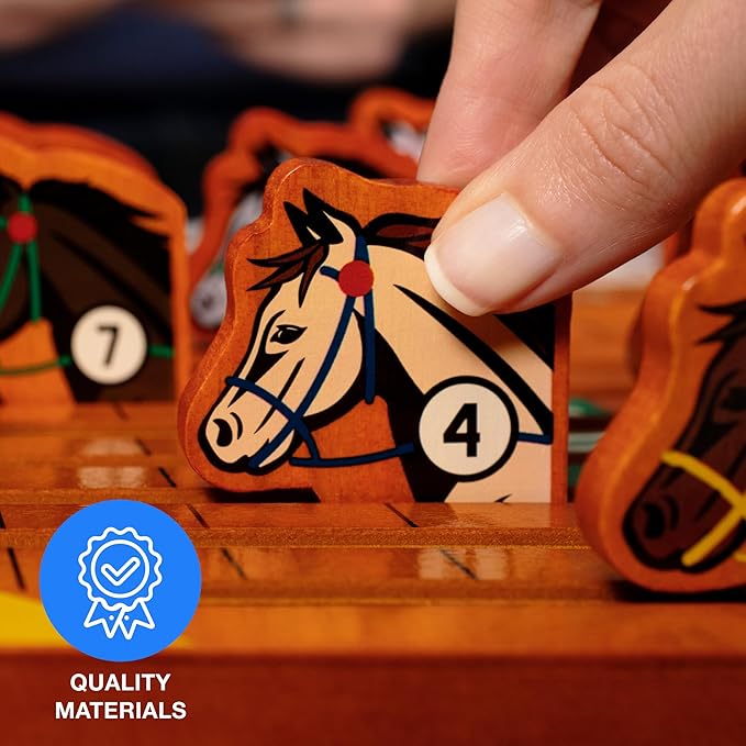 Derby Day | Horse Racing Board Game | Family and Adult Vintage Race Game Great for Parties and Low-Stakes Gambling | Includes Game Board, Deck of Cards, Pair of Dice and Paper Currency