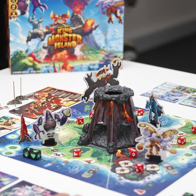 IELLO: King of Monster Island - Strategy Board Game, Sequel of The King of Line, Family Game, Play Cooperatively, Ages 10+, 1-5 Players, 60 Minutes