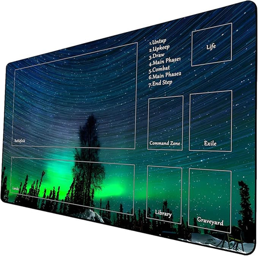 MTG Playmat, Game Play Mat for MTG TCG 24 x 14 inches Trading Card Inked Game Playmats with Storage Bag Smooth Rubber Surface Battle Game (Playmat 5)