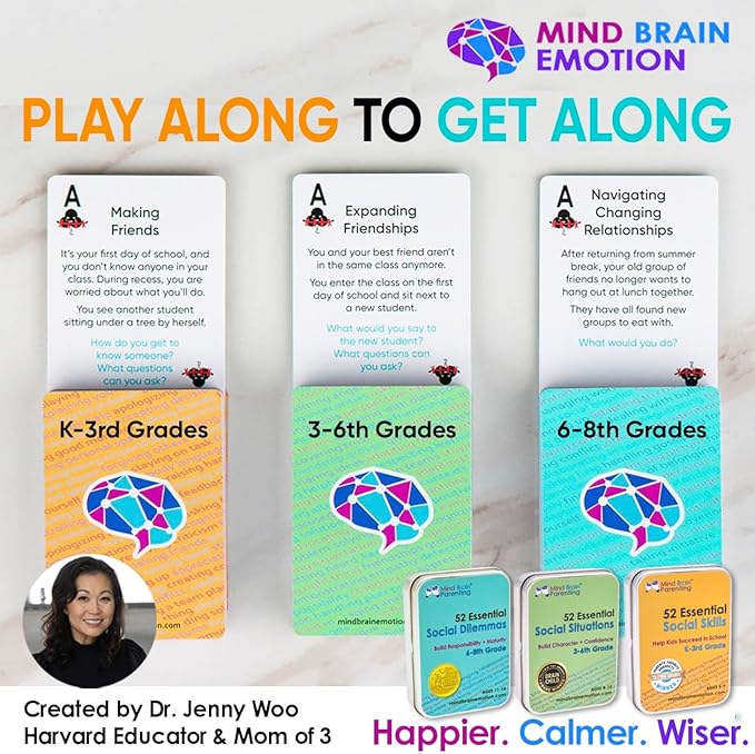 52 Essential Social Dilemmas: Skills for Kids & Teens to Thrive in Middle School - Conversation Cards Created by Teachers & Counselors for Family, Classroom, Counseling, Therapy Game (6-8 Grade)