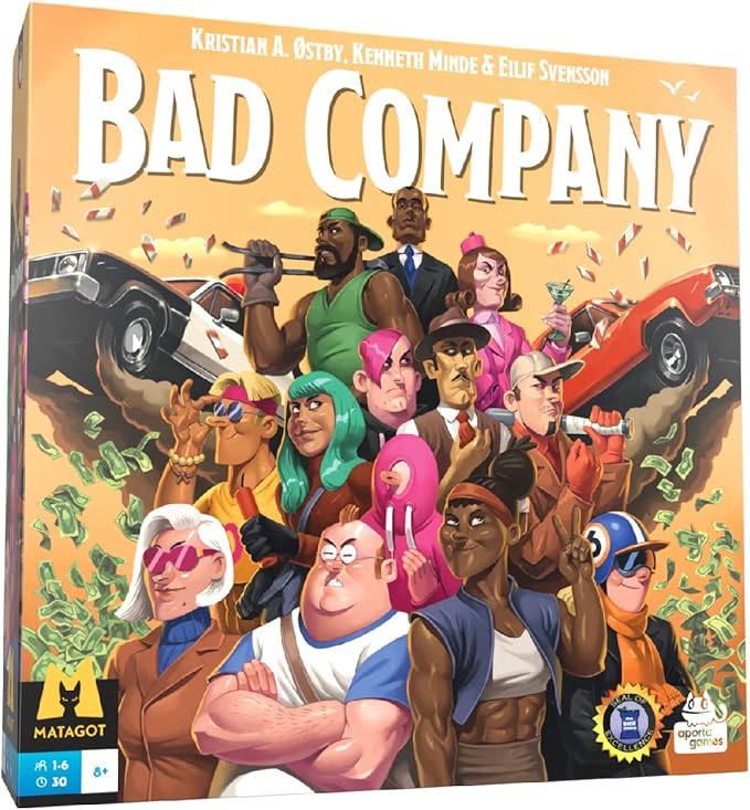 Bad Company Board Game | Gang Heist Themed Set Collection Strategy Game | Fun Family Game for Kids and Adults | Ages 8+ | 1-6 Players | Average Playtime 30-45 Minutes | Made by Matagot