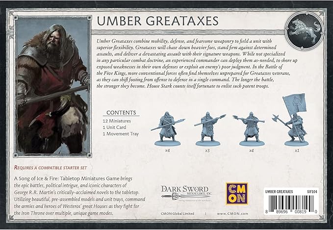 CMON A Song of Ice and Fire Tabletop Miniatures Game Umber Greataxes Unit Box (Multilingual Edition) - Strategy Game for Adults, Ages 14+, 2+ Players, 45-60 Minute Playtime, Made by CMON