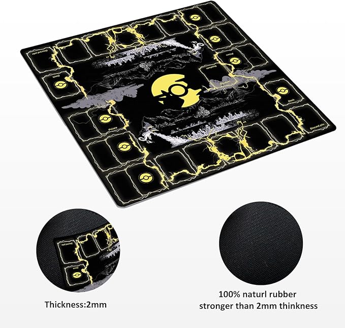 Playmat for Trading Card Game – 2-Player Trainer Mat with 31 Damage Counters and Professional Storage Bag