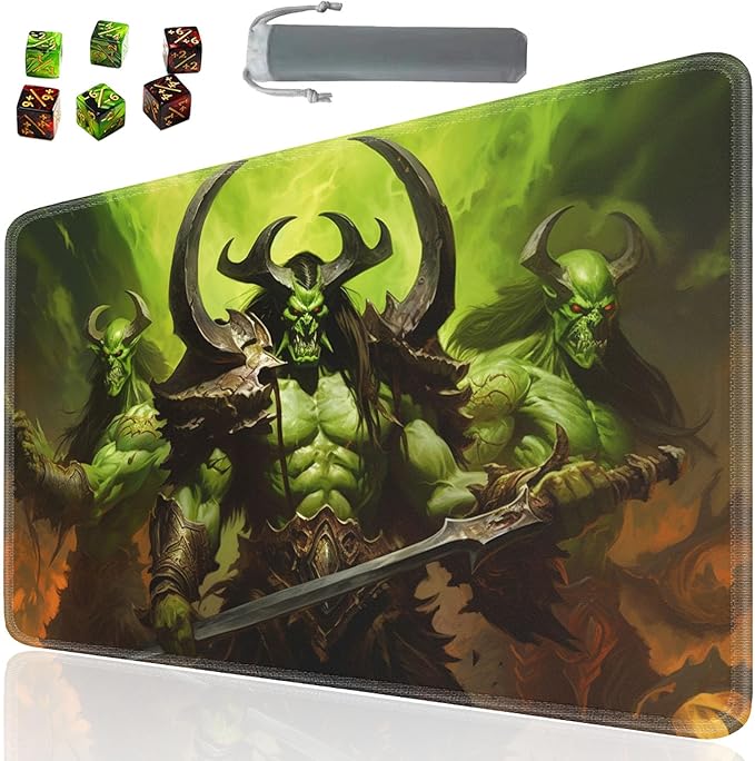 Board Game for TCG Playmat Table Mats Games Size 60X35 cm Mousepad Compatible for MTG RPG CCG Trading Card Game Play mats with 6 Dice (Playmat 145)