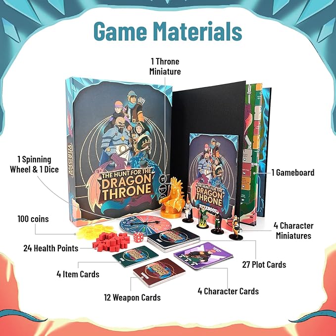 The Hunt for The Dragon Throne - Board Game for Kids Ages 8+, 2 to 4 Players - 45-60 Minutes Playing Time - Interactive Games for Boys and Girls - Fun Board Games for Family Nights & Game Events