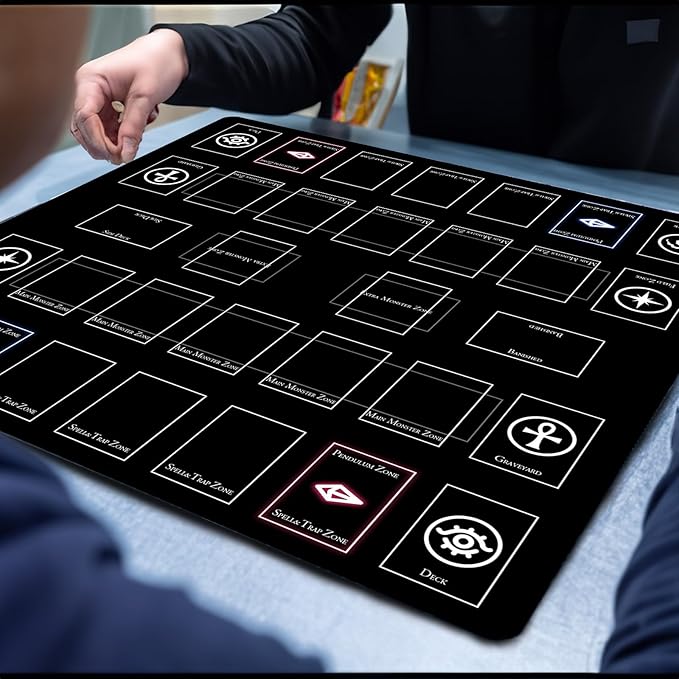 Card Rubber Mat - 2 Player, Square playmat for Gamer 60x60cm/23.6x23.6inch