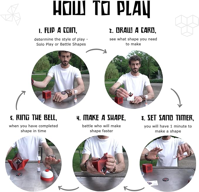 SHSHAIBO Battle Shapes Magnetizing Puzzle Game – Play Solo or with a Friend - Challenging Shape Shifting Box Game for Adults & Kids Ages 8+ with Puzzling Twists and Turns by Fun in Motion Toys