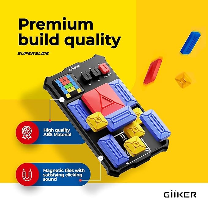 GiiKER Super Slide Puzzle Games, Original 500+ Challenges Brain Teaser Puzzle, Toys for Kids Teens, Travel Games Birthday Gifts Easter Basket Stuffers for Boys Girls, Activities for Road Trips