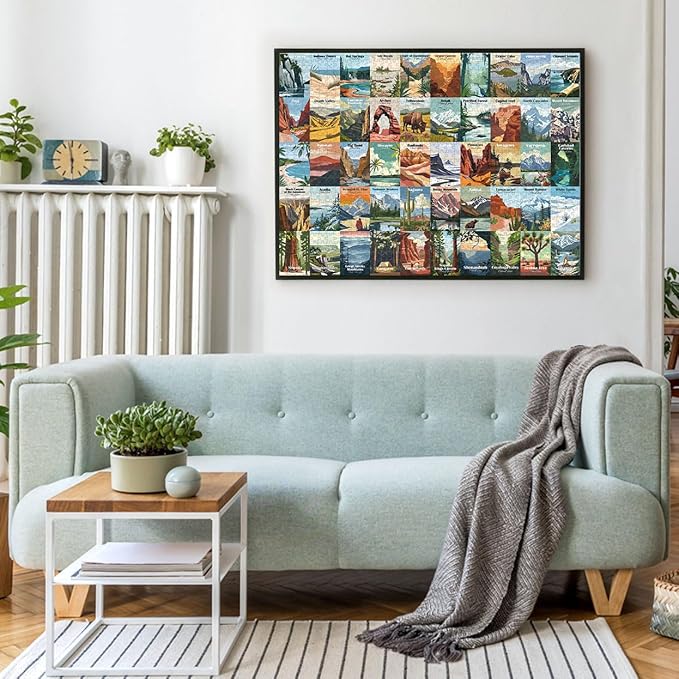 Buffalo Games - Sapphire Select - Our National Parks - 1000 Piece Jigsaw Puzzle – Challenging & Fun – Blue Core Puzzle Board – Giftable Display Box - Full Size Poster Included