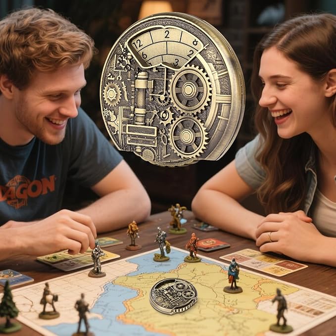 Spinner DND Dice Set, 7-in-1 Fingertip Gyro Metallic DND Dice, DND Starter Set, Dungeon Gears Dice Spinner for DND Dice Set, D&D Gifts with Gift Box, Role Playing Game Board Game Accessories, Bronze