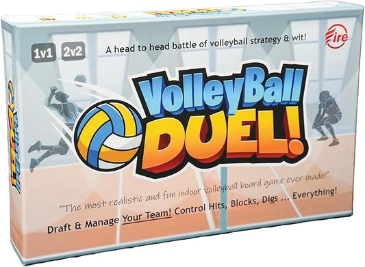 Action & Strategy Volleyball Board Game | Indoor Theme | Ages 13+ | 2 Players | 1v1 or 2v2 | Average Playtime 15 Minutes | Gift for Volleyball Players and Fans