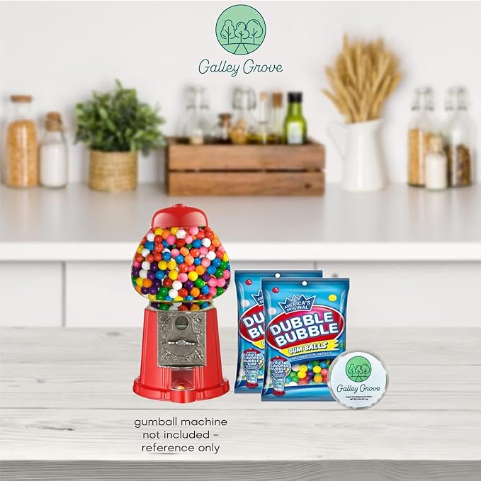Dubble Bubble Mini Gumball Machine Refills 4.4 oz Bag (2-Pack), 1/2 inch 13mm Assorted Fruit Flavor Bubble Gum, Bundle With Galley Grove Sugar-Free Breath Mints