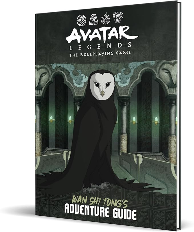 Magpie Games Wan Shi Tong's Adventure Guide - Avatar Legends: The Roleplaying Game expansion, hardcover tabletop RPG rulebook, full-color, Avatar Legends iconic and original art, silk bookmarks