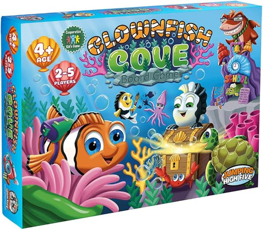 Jumping High Fives Clownfish Cove Board Game - Fun Childrens Cooperative Underwater Fish Board Game for Kids Ages 4 and Up, Race Across The Ocean and Learn New Skills Through Play