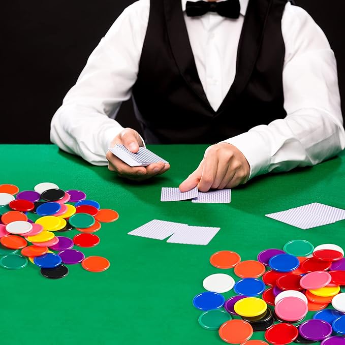 Coopay 5000 Pieces 1 Inch Bingo Chips Bulk, 10 Colors Bingo Markers for Math Practice, Plastic Learning Counters Disks Counting Discs and Poker Chips Game Tokens Kids Reward