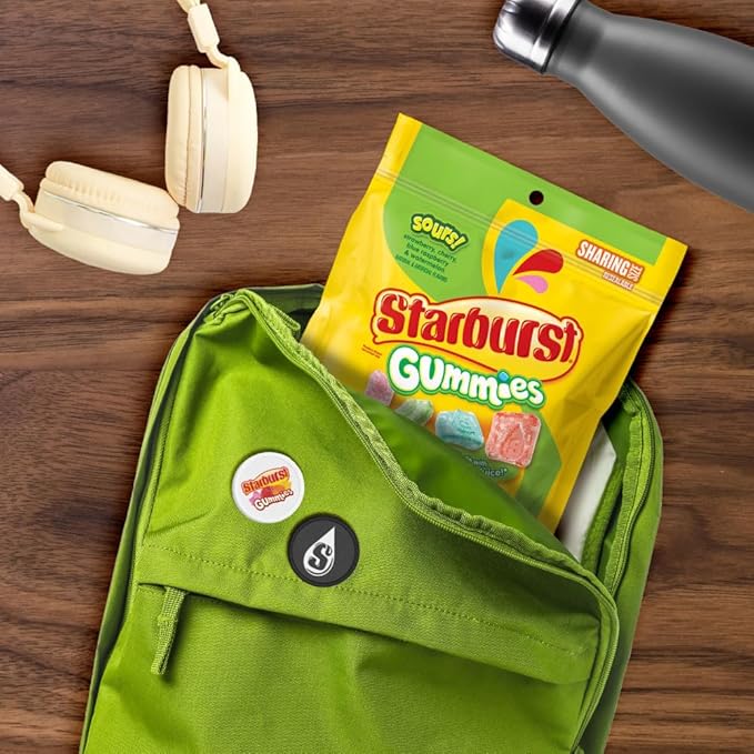 STARBURST Gummies Sours Gummy Candy, Sharing Size, 9 oz Bag (Pack of 8)