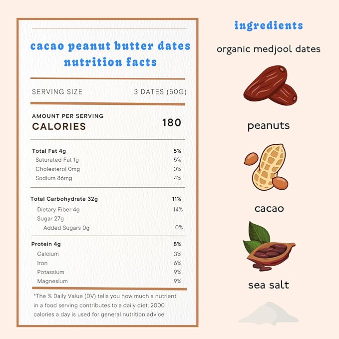 Realsy Peanut Butter Chocolate Filled Medjool Dates, Organic Dates with No Sugar Added, Gluten-Free, Vegan, Good Source of Fiber, Low Glycemic Index, All Natural Healthy Snack, (10 Pack)