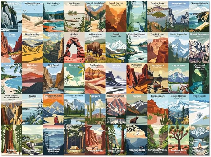 Buffalo Games - Sapphire Select - Our National Parks - 1000 Piece Jigsaw Puzzle – Challenging & Fun – Blue Core Puzzle Board – Giftable Display Box - Full Size Poster Included