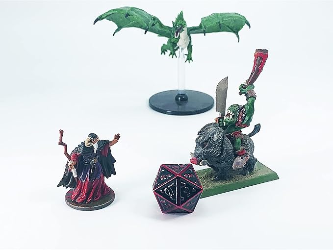 Metal Dice Set Collection for DND and All TRPG Games (Nightwatch, Red D20)